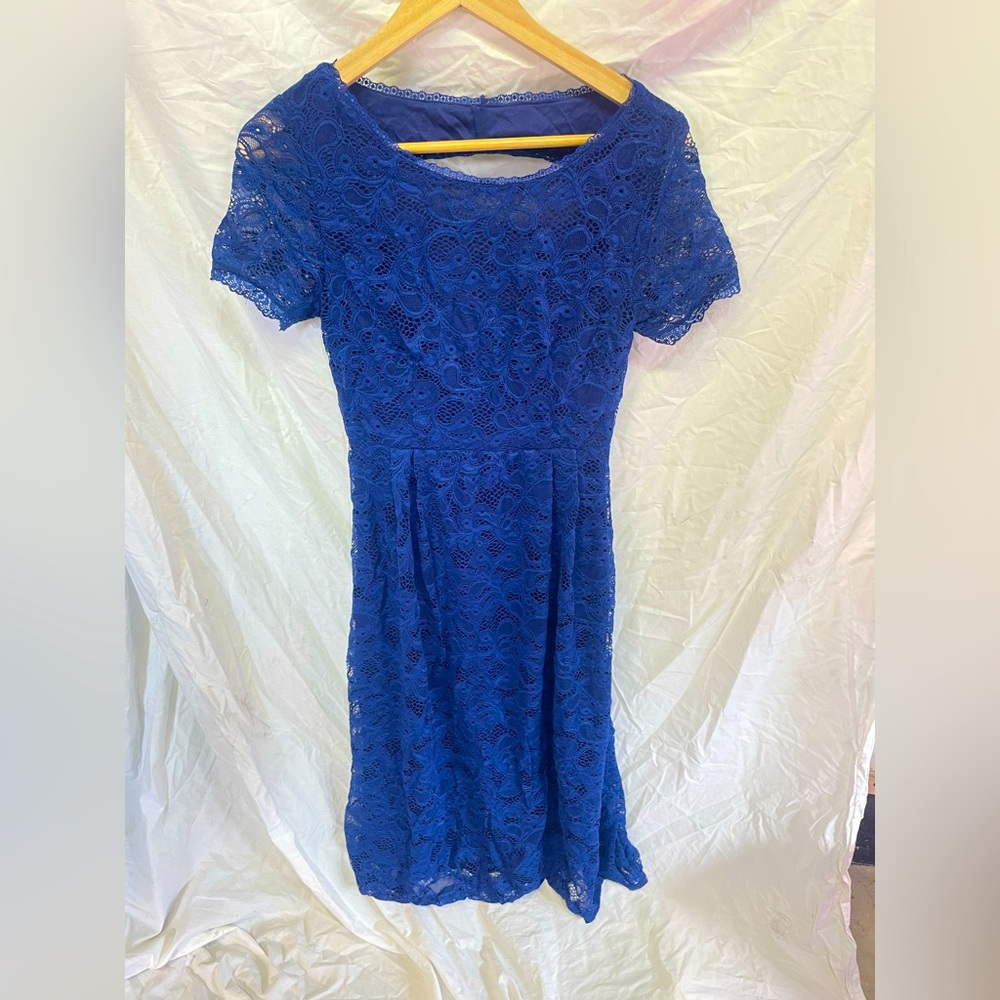 Modcloth lace dress blue nwt size small